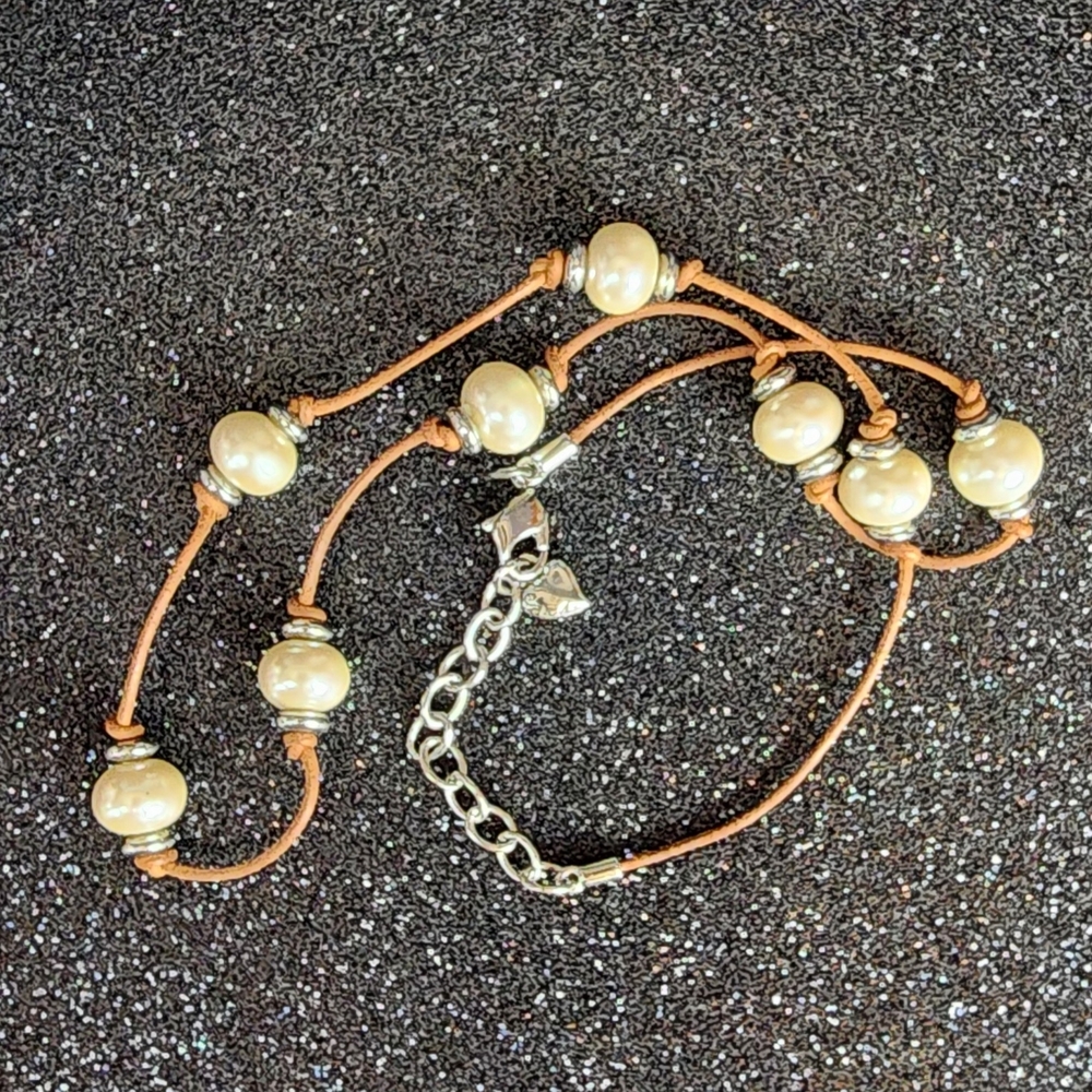 Carolee Pearl and Tan Necklace